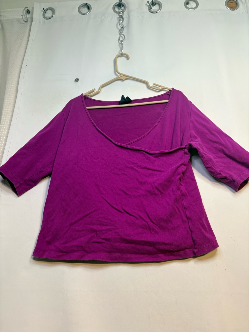 Women’s Purple Scoop Neck Short Sleeve Top by Venezia